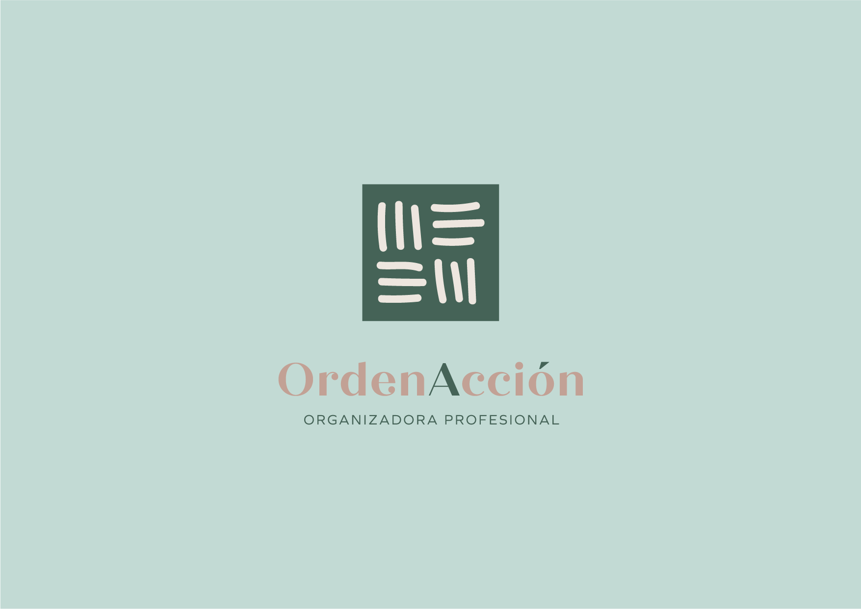 Diseño logotipo identidad corporativa Ordenacción organizadora profesional