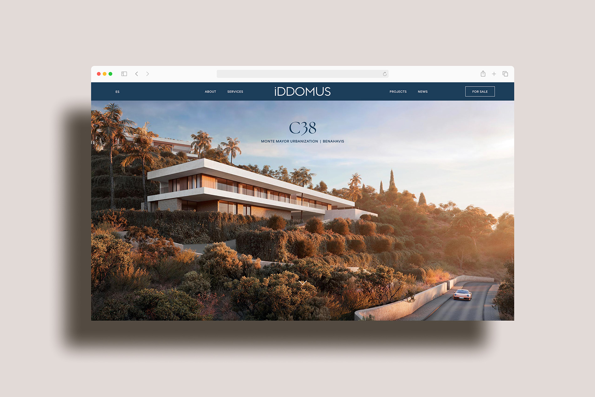 LaKarulina - Diseño de identidad visual y página web corporativa para IDDOMUS: arquitectura , diseño y construcción de villas de lujo en la Costa del Sol. Espacios amplios, ritmo visual suave y jerarquías claras.