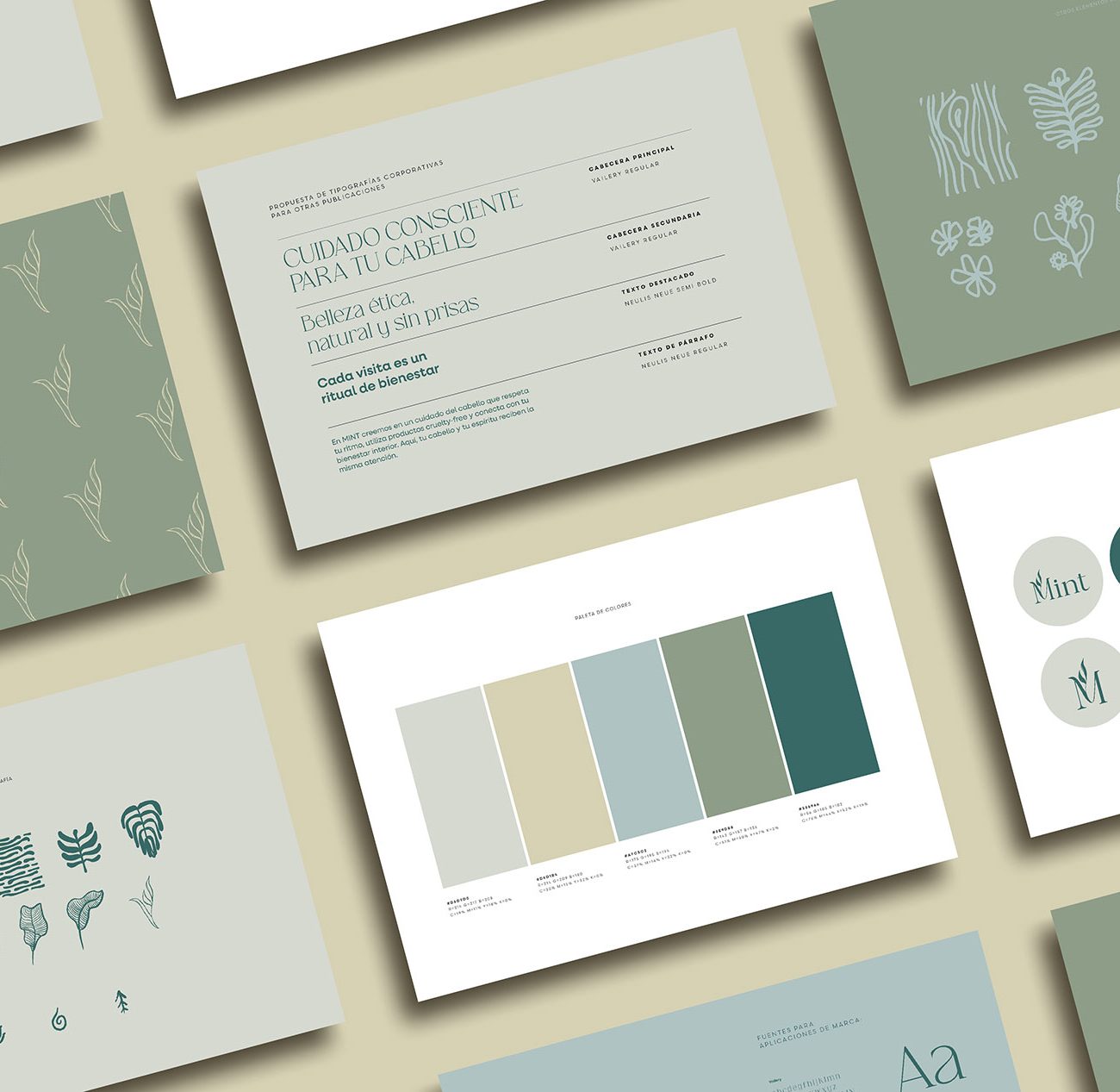 LaKarulina - Páginas del manual de marca de MINT con lineamientos de identidad visual.