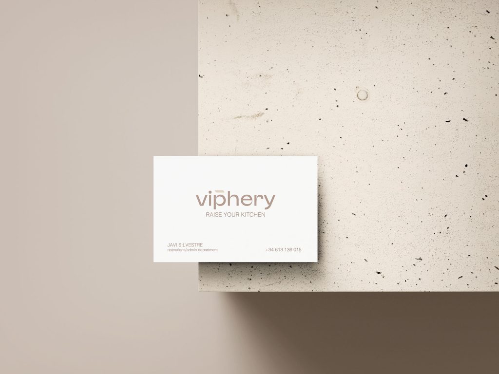 Diseño de logotipo y papelería corporativa para marca de interiorismo Viphery.
