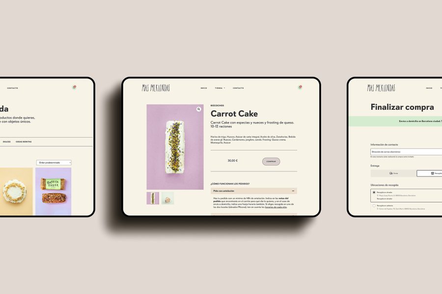 LaKarulina - Diseño de ecommerce personalizada para Más Meriendas, Obrador de pastelería artesanal en Barcelona, subvencionada con el bono del Kit Digital